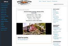 Adams County home page - a lot of content displayed efficiently and intuitively